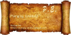 Purgly Enikő névjegykártya